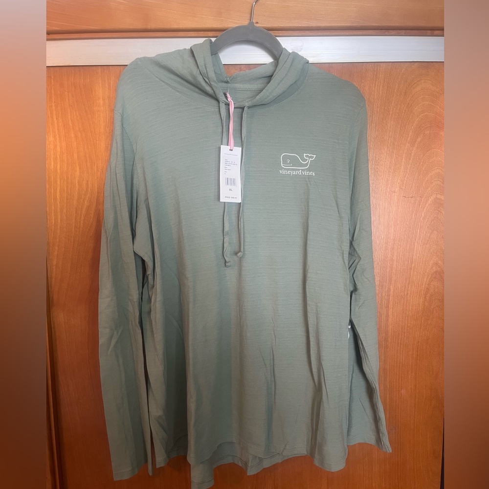 Vineyard Vines Sage Green Hooded Long Sleeve